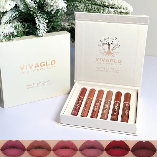 6PCS Matte Liquid Gloss Lipstick Set, Long-Lasting Moisturize Waterproof Shiny Non Sticky for Women Girls Christmas Gift Makeup Lipgloss Lip Care