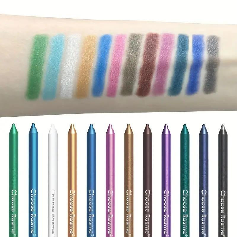 Multi-Color Eyeliner Pencil, Long-Lasting High Pigment Effect Makeup, Sweat-Proof Eyelid Pencil, Suitable for Any Look and Daily Use, Easy to Apply