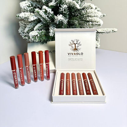 6PCS Matte Liquid Gloss Lipstick Set, Long-Lasting Moisturize Waterproof Shiny Non Sticky for Women Girls Christmas Gift Makeup Lipgloss Lip Care