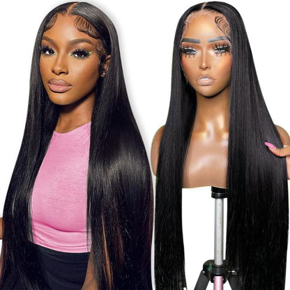[24Inch $39.99] 13X4 Lace Wig Straight Human Hair 24Inch Lace Frontal Wigs Natural Hair Line 180% Density for Black Women