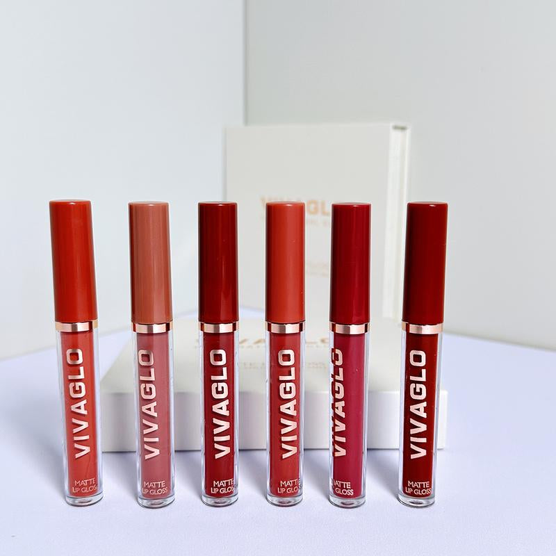 6PCS Matte Liquid Gloss Lipstick Set, Long-Lasting Moisturize Waterproof Shiny Non Sticky for Women Girls Christmas Gift Makeup Lipgloss Lip Care