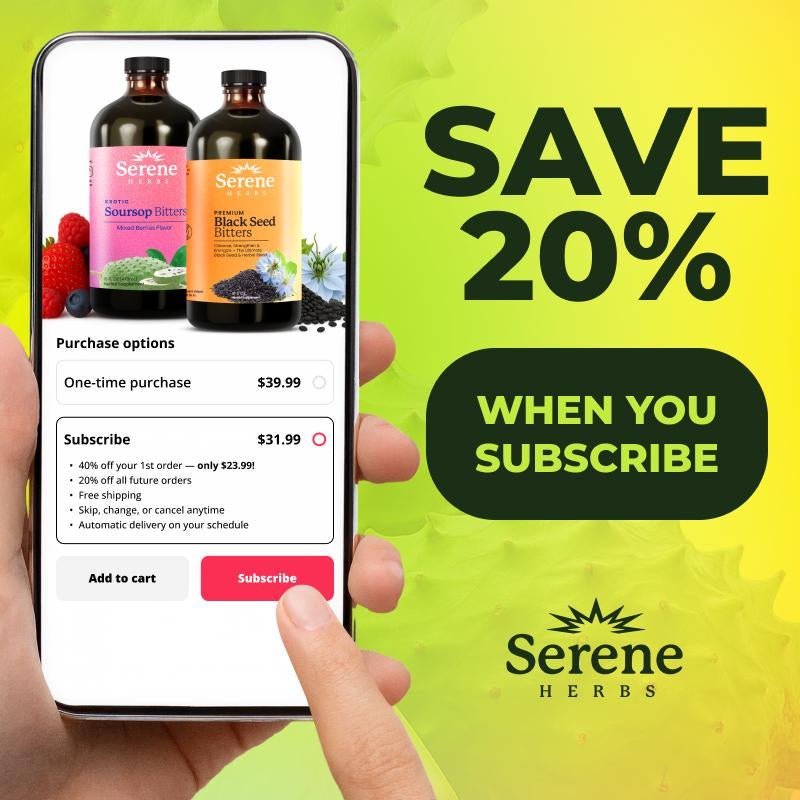 Serene Herbs 16 Day Soursop Reset | Organic Herbal Detox Cortisol Bundle Gut Healthy Booster Immune Support & Energy | Non-Gmo, Vegan (32 Fl Oz, 16 Fl Oz Each)