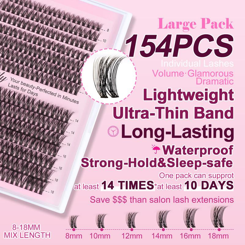 Kisslily Seraph Waterproof Lash Clusters Kit DIY Lash Extension Individual Lashes Beginner Friendly Lash Bond and Seal,6Mm Widespan Natural Lash for Girls Volume Style Makeup Eyelashes Flawless #Tiktokshopfalldealsforyou