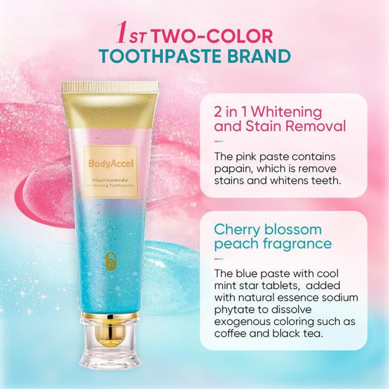 [Triple Whitening]Niacinamide Whitening Toothpaste,Natural Whitening Toothpaste with Niacinamide,Gentle Formula for Brighter Teeth & Fresh Breath.