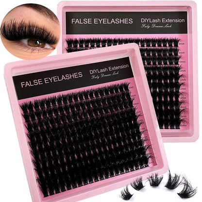 Individual False Eyelashes, Reusable Eyelash Extensions, Self Grafting Curling Eyelashes, Fake Eyelash, Doll Eyes Eyelash Curl Cluster Lashes, Volume Individual Lashes, Eyelash Clusters, Diy False Eyelashes Kit, Wispy Lash Clusters, Curly Lashes Cosmetic