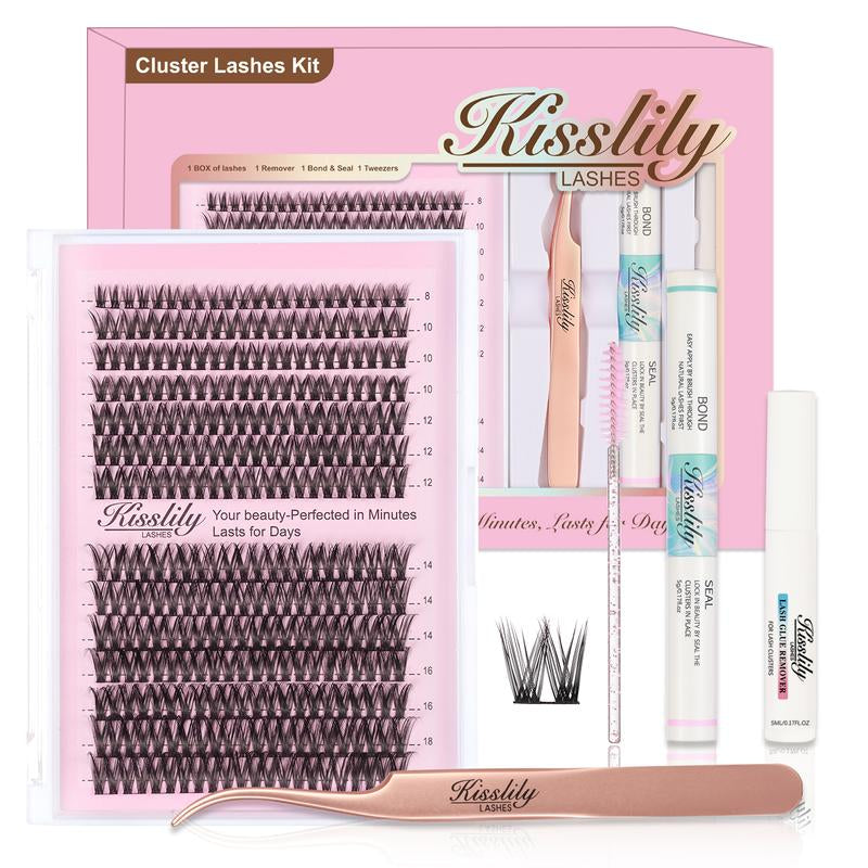 Kisslily Seraph Waterproof Lash Clusters Kit DIY Lash Extension Individual Lashes Beginner Friendly Lash Bond and Seal,6Mm Widespan Natural Lash for Girls Volume Style Makeup Eyelashes Flawless #Tiktokshopfalldealsforyou